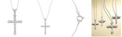 Macy's Diamond Cross Pendant Necklace in 14k White Gold (1/2 ct. t.w.)